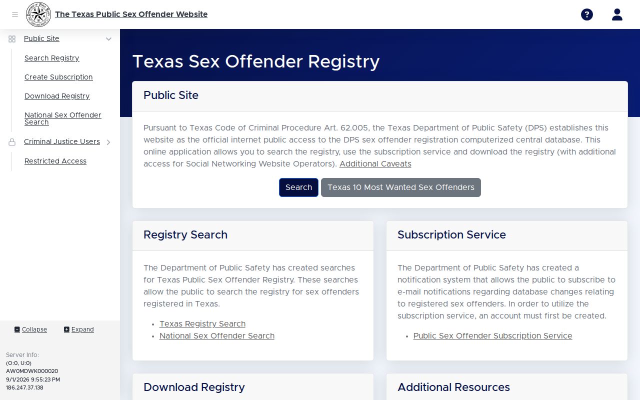 Hays County resident lookup Texas DPS public offender registry search